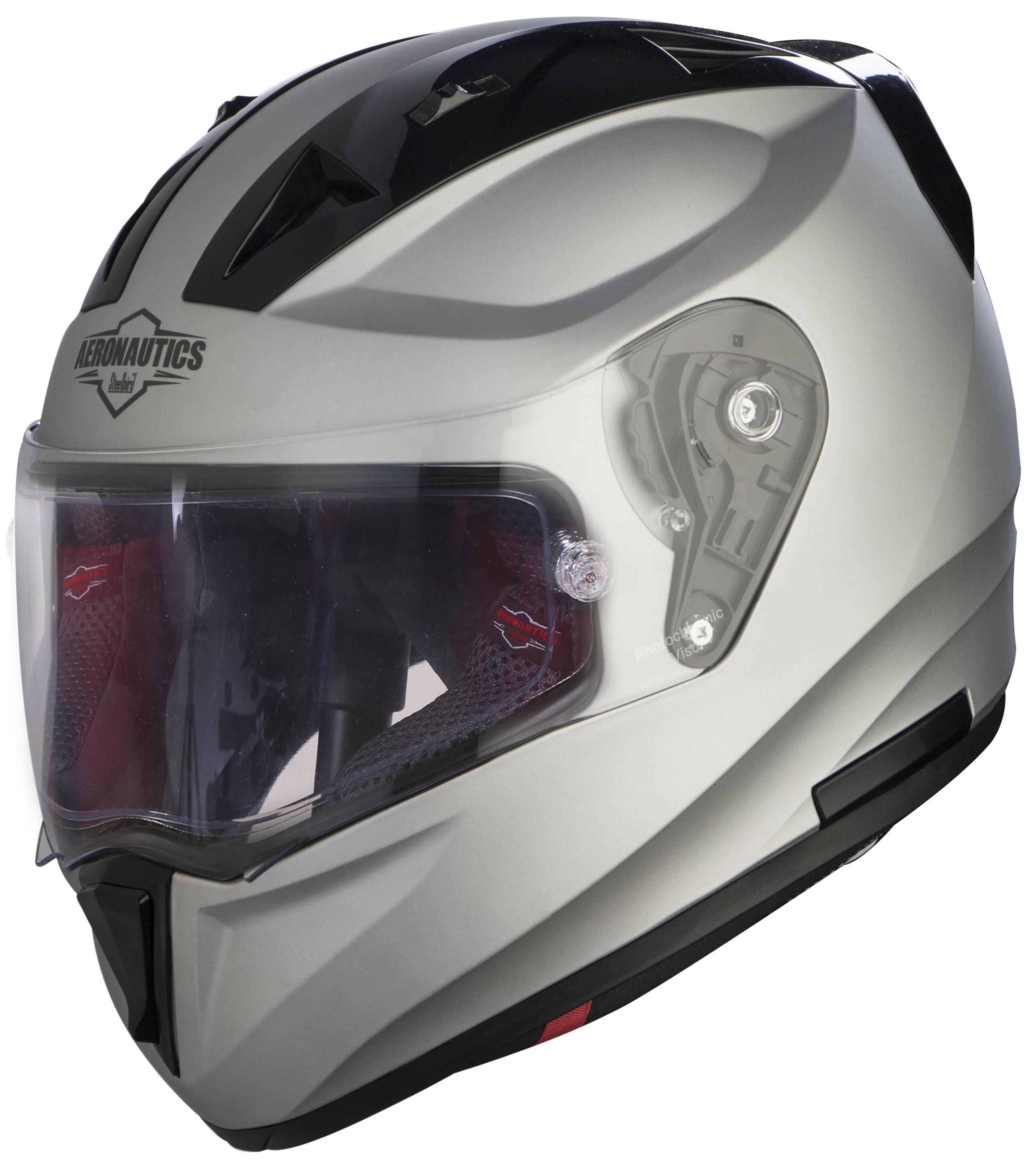 SA-1 Aeronautics Mat Silver With Anti-Fog Shield Photochromic Visor